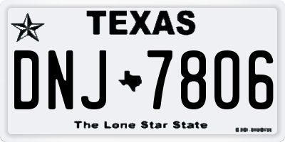 TX license plate DNJ7806