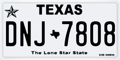 TX license plate DNJ7808