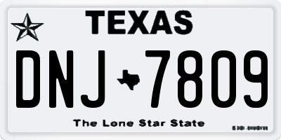 TX license plate DNJ7809