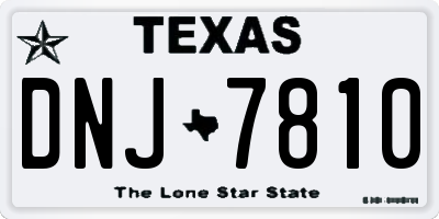 TX license plate DNJ7810
