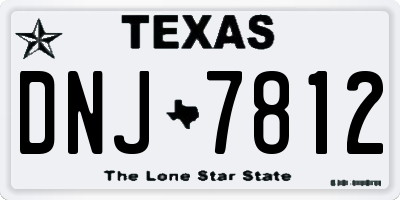 TX license plate DNJ7812