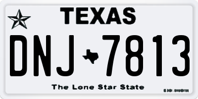 TX license plate DNJ7813