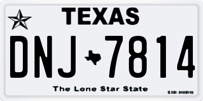 TX license plate DNJ7814