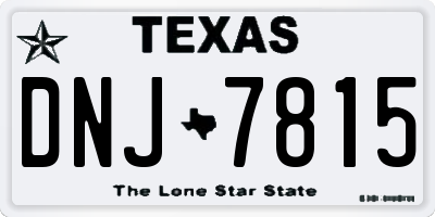 TX license plate DNJ7815
