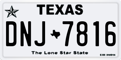 TX license plate DNJ7816