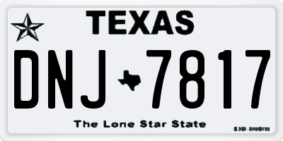TX license plate DNJ7817