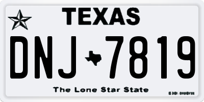 TX license plate DNJ7819