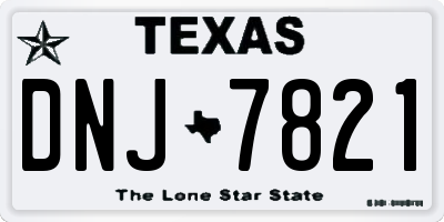 TX license plate DNJ7821