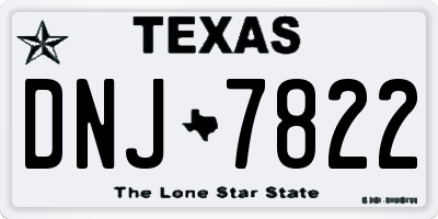TX license plate DNJ7822