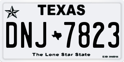 TX license plate DNJ7823