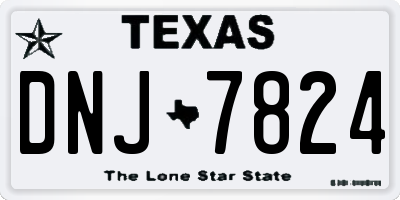 TX license plate DNJ7824