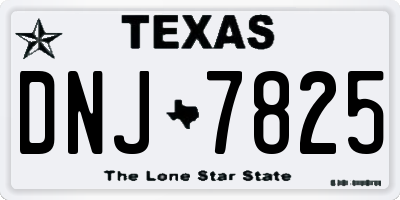 TX license plate DNJ7825