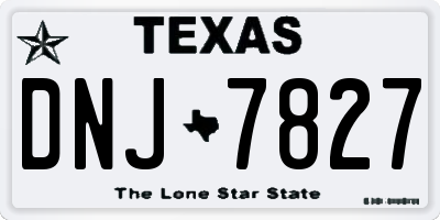 TX license plate DNJ7827