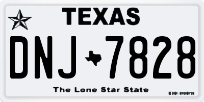 TX license plate DNJ7828