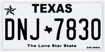 TX license plate DNJ7830