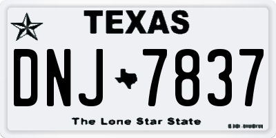 TX license plate DNJ7837