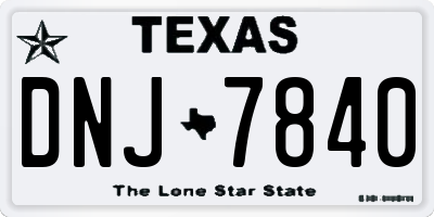 TX license plate DNJ7840