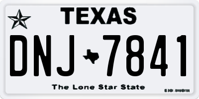 TX license plate DNJ7841