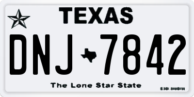 TX license plate DNJ7842
