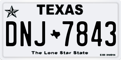 TX license plate DNJ7843