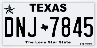 TX license plate DNJ7845