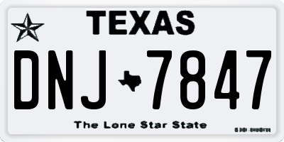 TX license plate DNJ7847