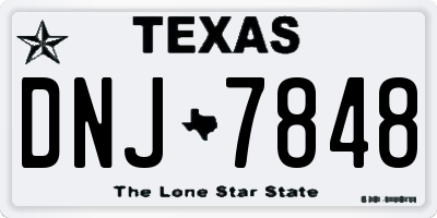 TX license plate DNJ7848