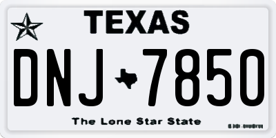 TX license plate DNJ7850