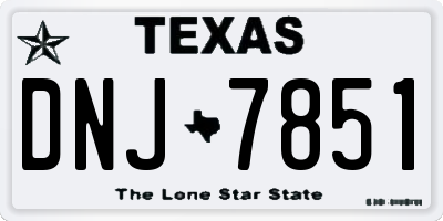TX license plate DNJ7851