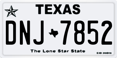 TX license plate DNJ7852