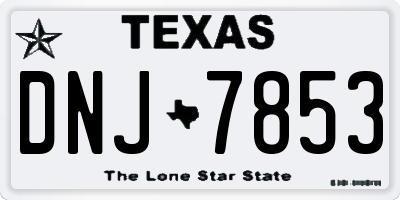 TX license plate DNJ7853