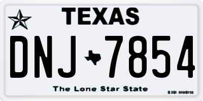 TX license plate DNJ7854
