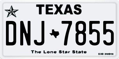 TX license plate DNJ7855