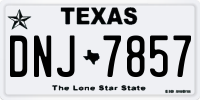 TX license plate DNJ7857
