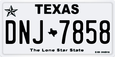 TX license plate DNJ7858