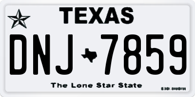 TX license plate DNJ7859