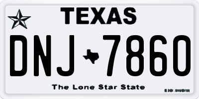 TX license plate DNJ7860