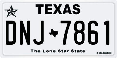 TX license plate DNJ7861