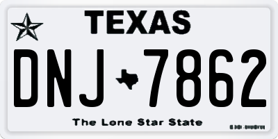 TX license plate DNJ7862