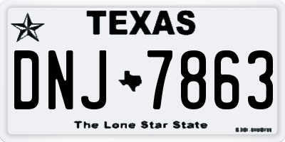 TX license plate DNJ7863