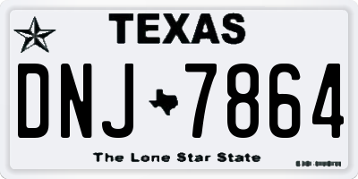 TX license plate DNJ7864