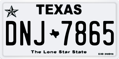 TX license plate DNJ7865