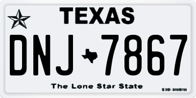 TX license plate DNJ7867