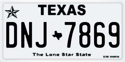 TX license plate DNJ7869