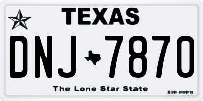 TX license plate DNJ7870