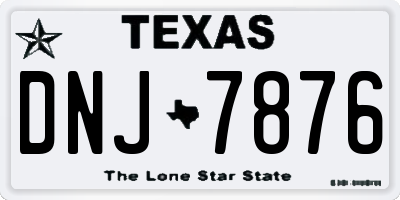 TX license plate DNJ7876