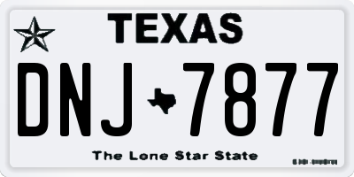 TX license plate DNJ7877