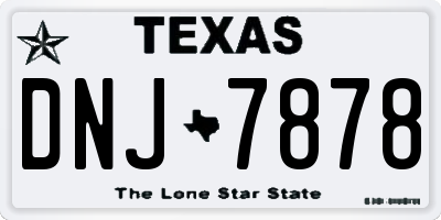 TX license plate DNJ7878