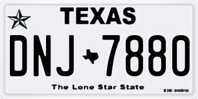 TX license plate DNJ7880