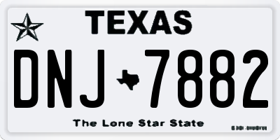 TX license plate DNJ7882
